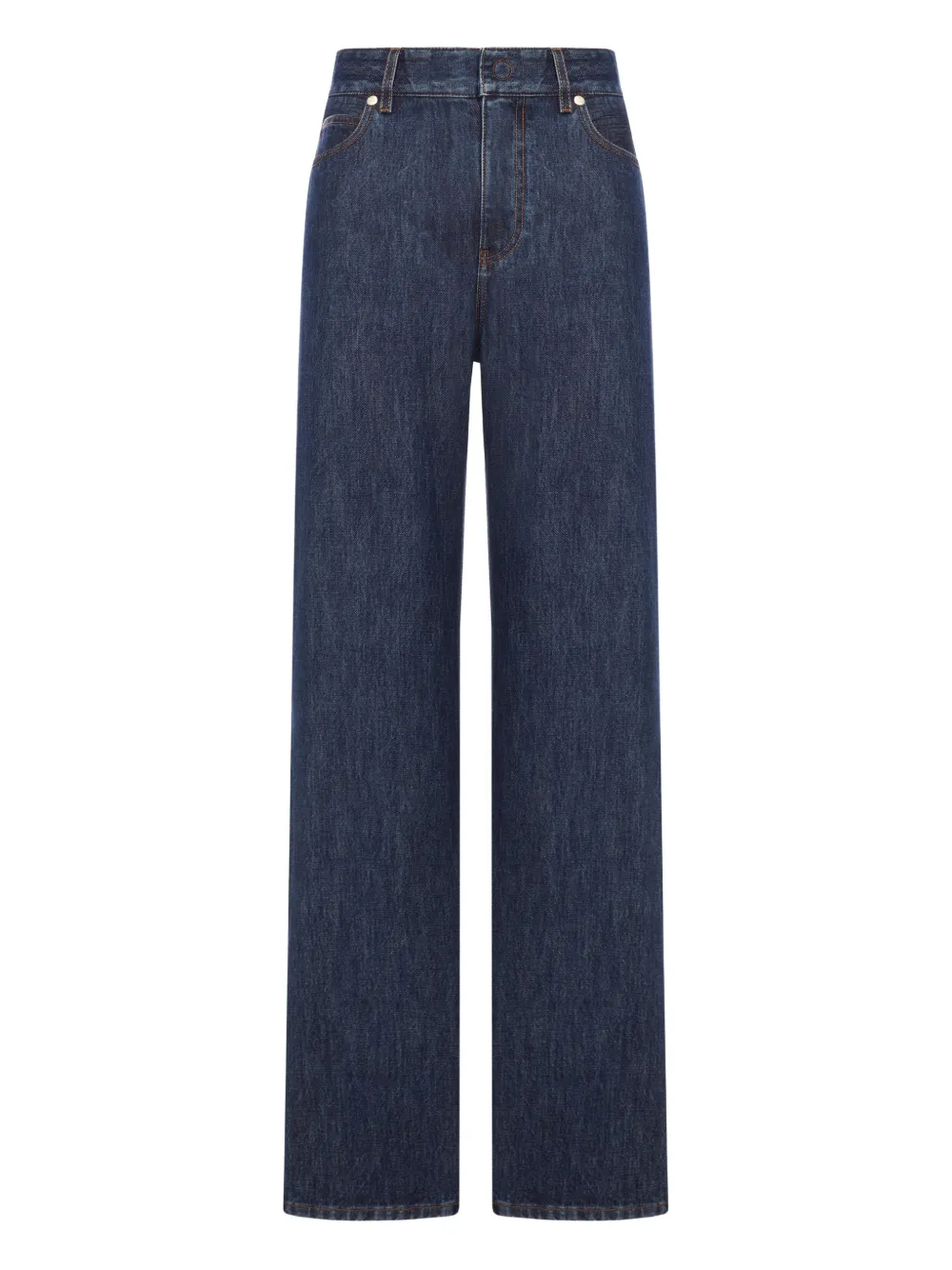 Fendi Textured Denim Jeans In Blue