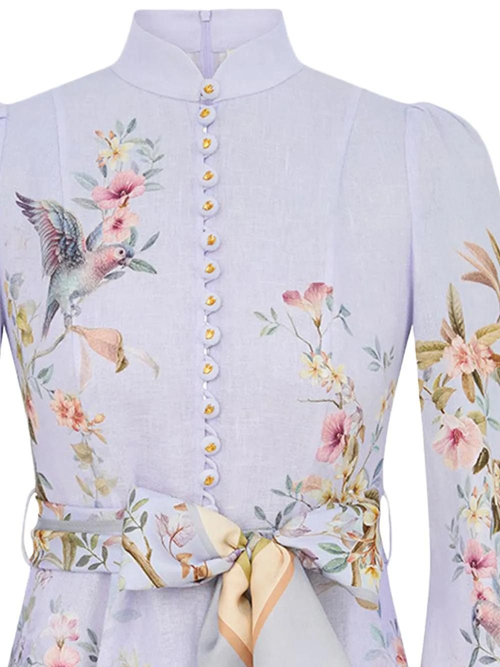 ZIMMERMANN Rebellion button floral minidress - Paars