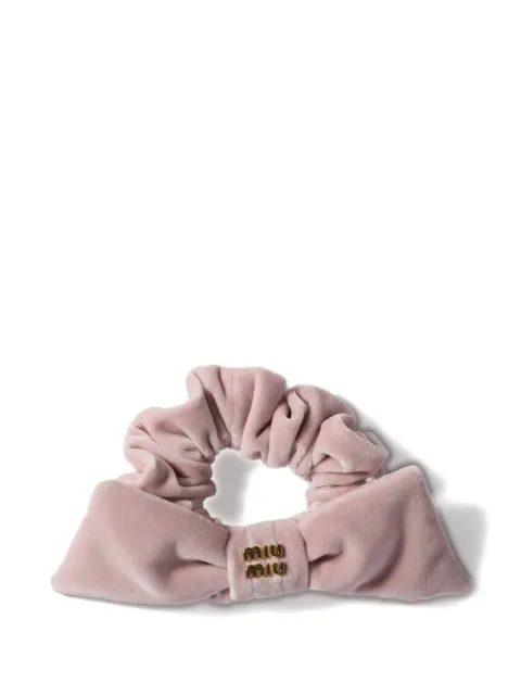 Miu Miu bow-detail llogo-ettering scrunchie