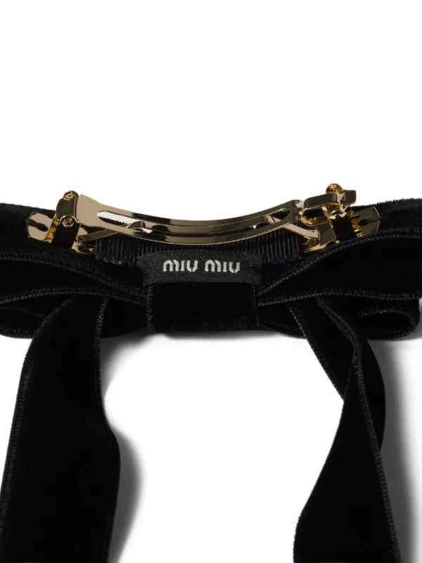 Miu Miu bow-detail Hair Clip | Black | FARFETCH display picture 1