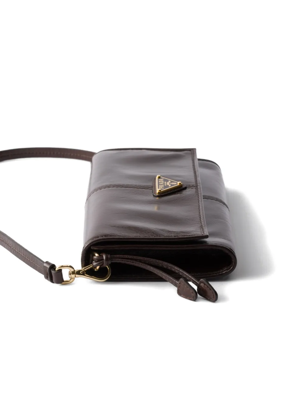 Prada Womens Brown Logo-embellished Leather Wallet In Brown