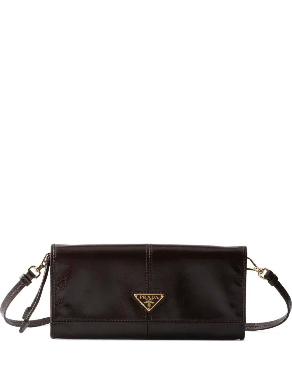 Prada logo leather wallet - Marrone