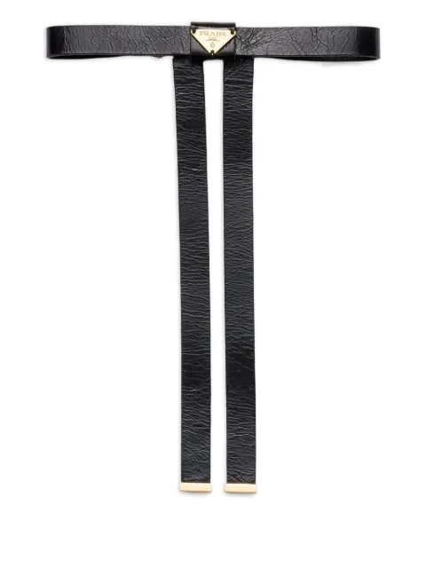 Prada logo leather hair clip