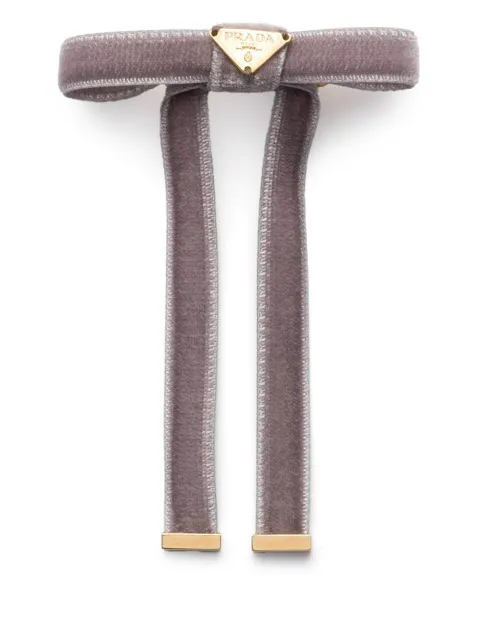 Prada lot de deux barrettes en velours à logo