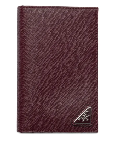 Prada logo leather passport holder