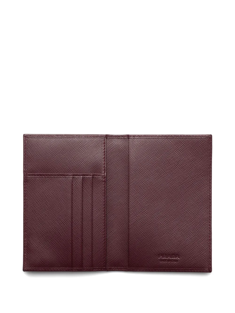 Prada logo leather passport holder Rood