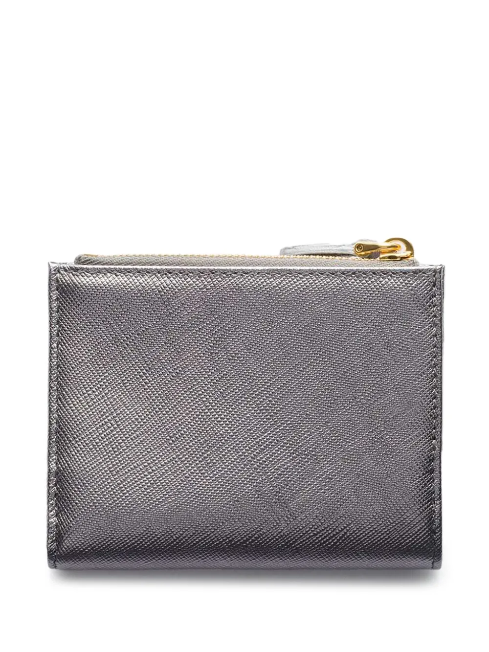 Prada Leather Wallet In Gray