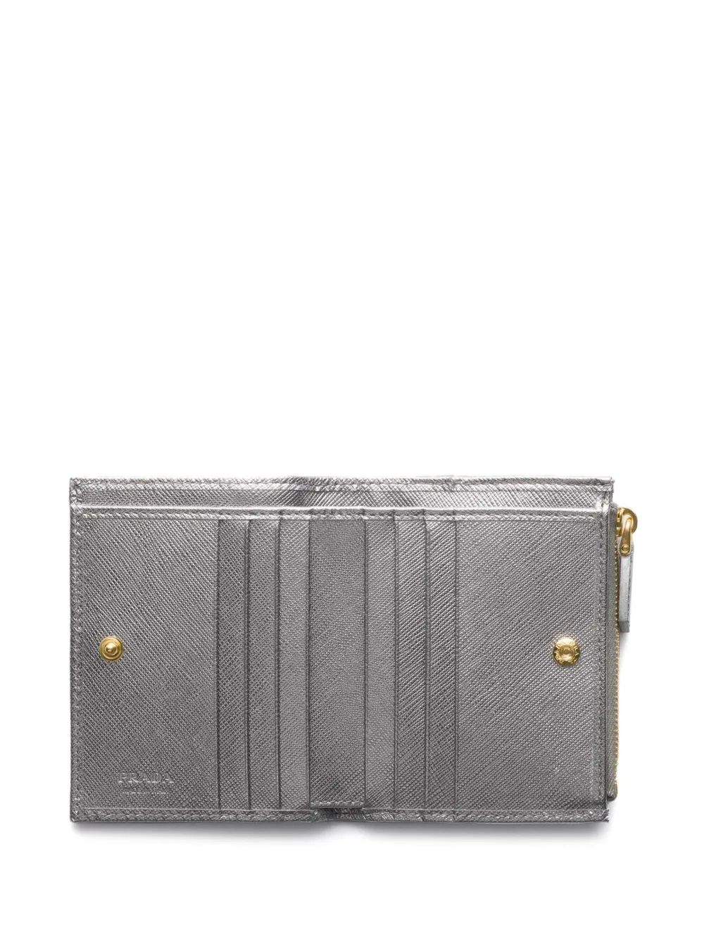 Prada Leather Wallet In Gray
