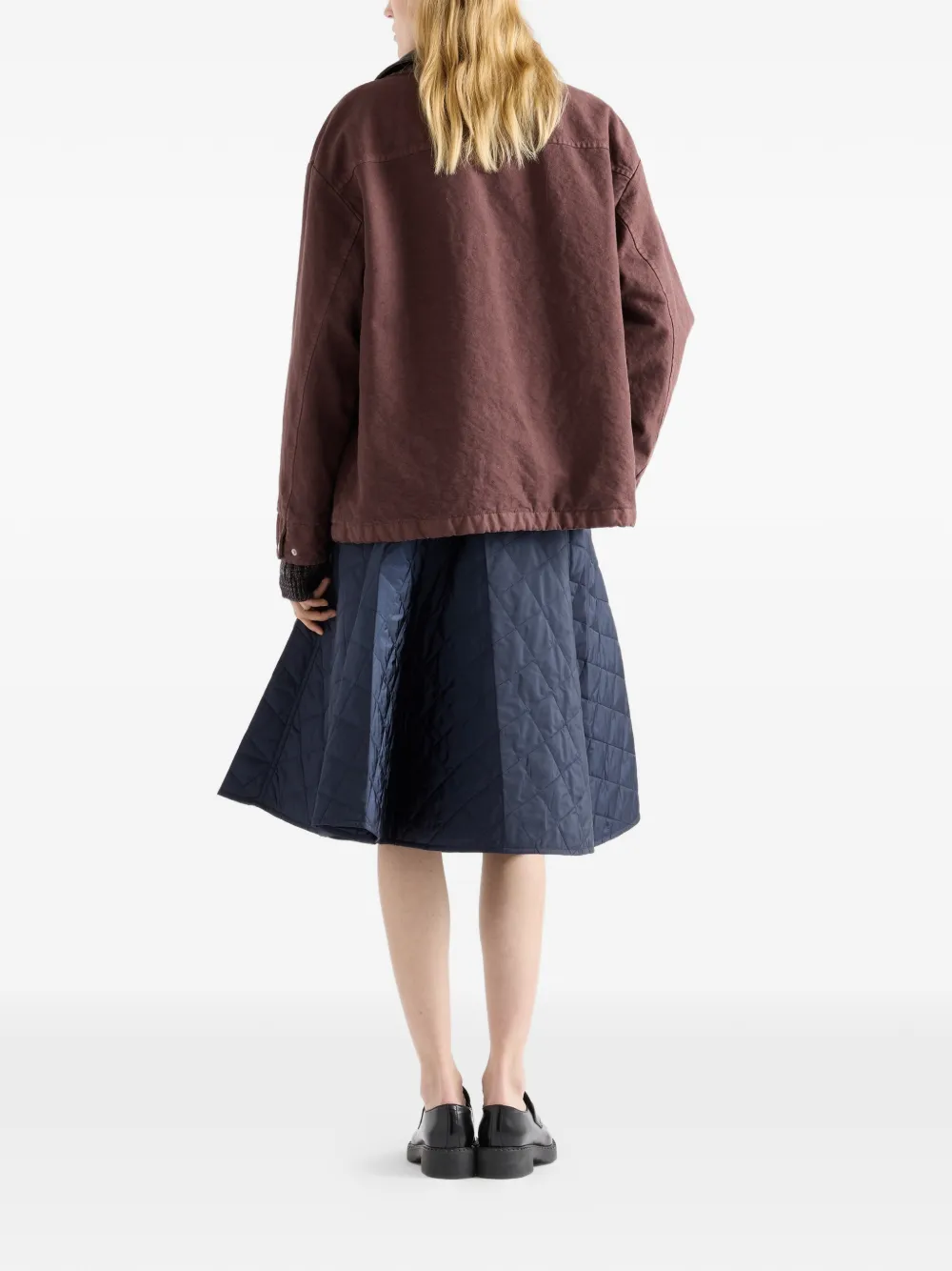 Prada quilted midi skirt Blauw