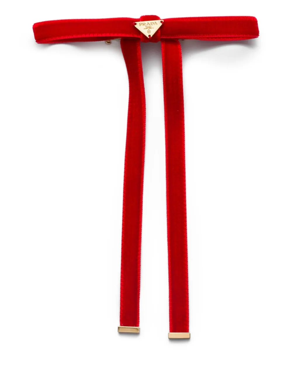 Prada Velvet Hair Clip In Red