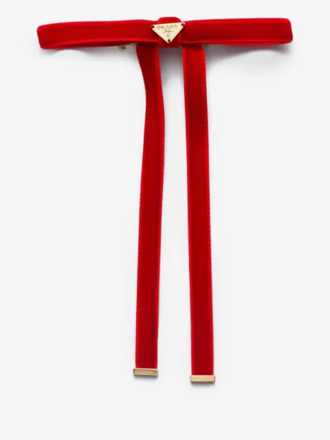 Prada ベルベット ヘアクリップ
