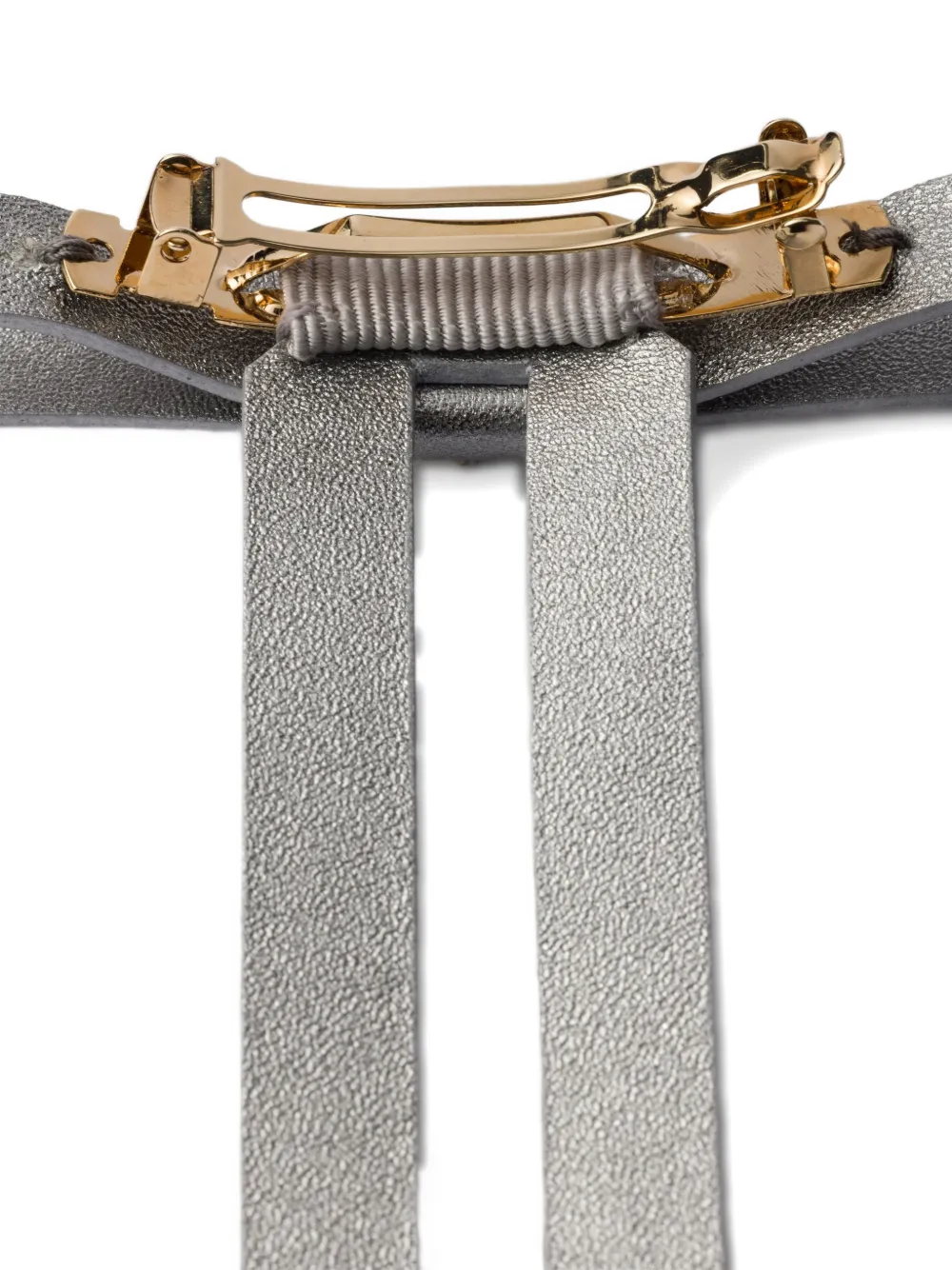 Prada logo hair clip Grijs
