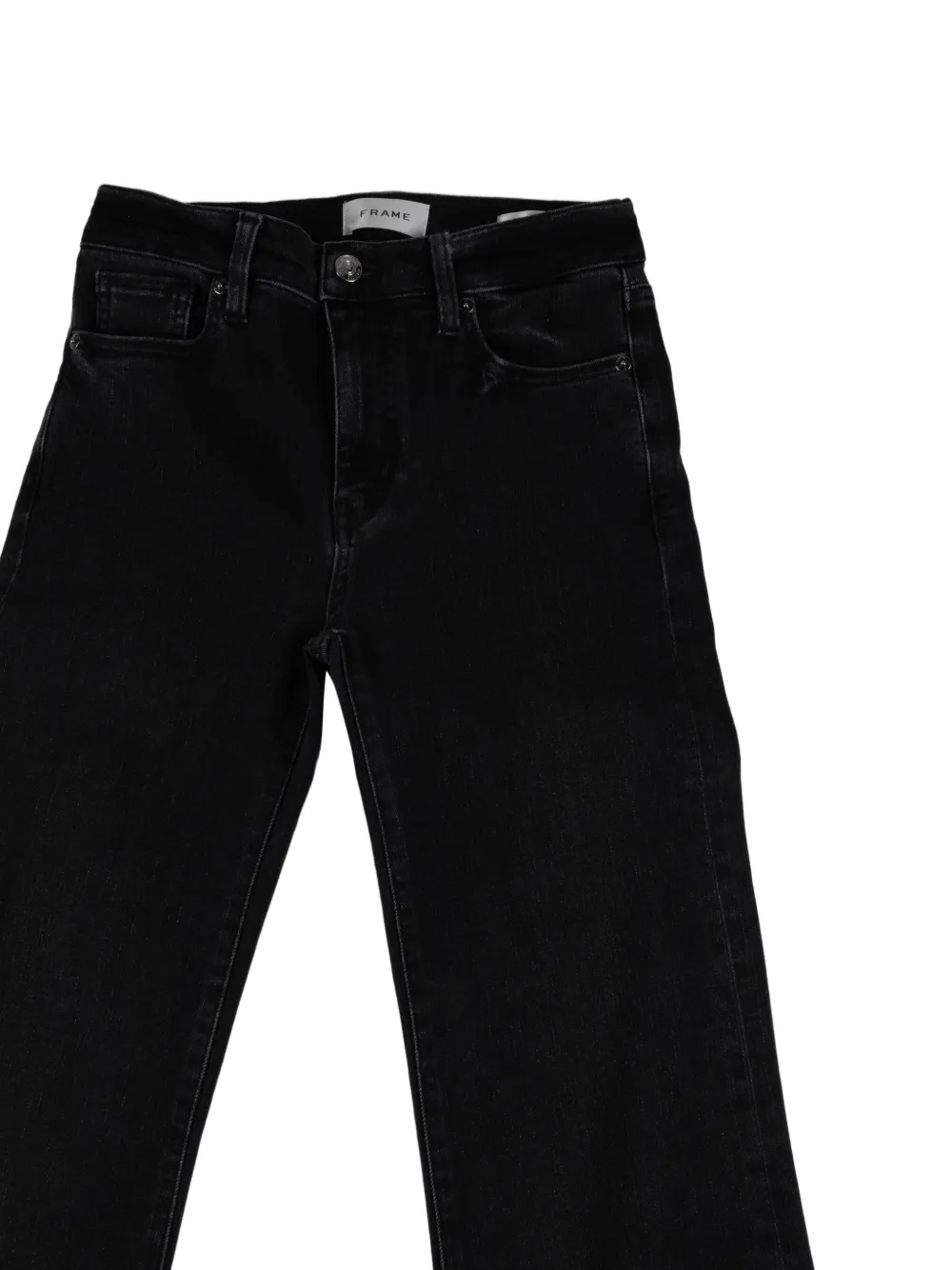  Frame Button-fastening Flared Jeans - Black 