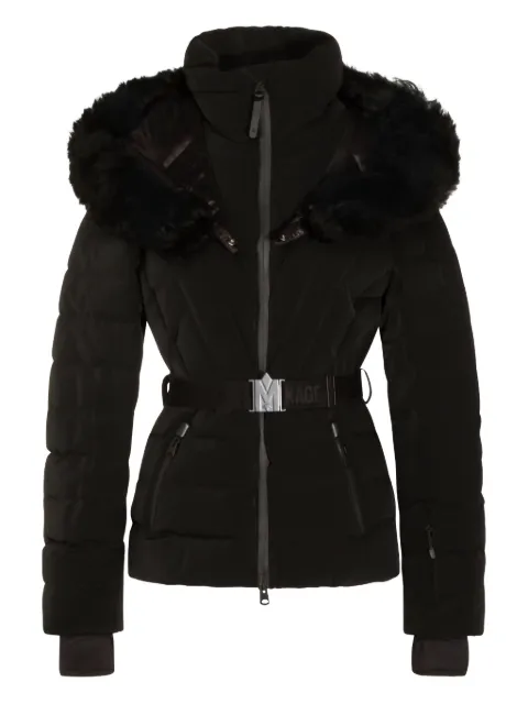 Mackage fur-trim belted-waist coat