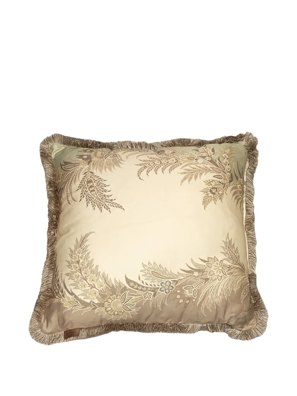 Etro Home Embroidered Trim-details Cushion In Neutral