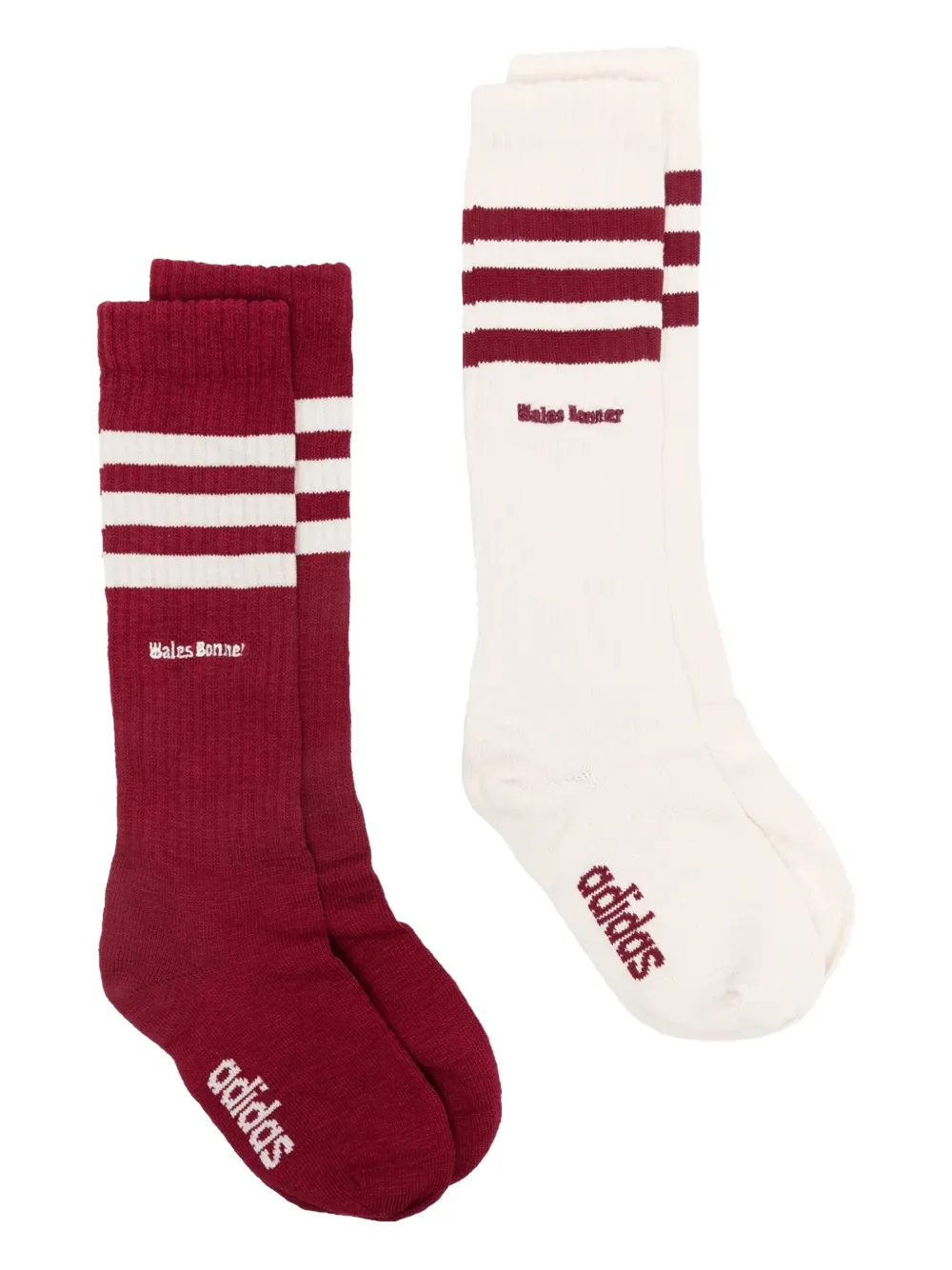 adidas x Wales Boner 3-Stripe socks (pack of two) | Red | Image 1
