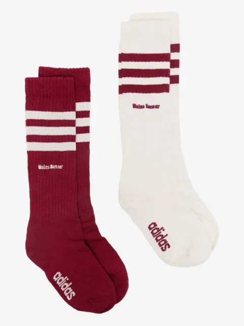 adidas set de dos pares de calcetines con motivo 3-Stripes en colaboración con WALES BONNER