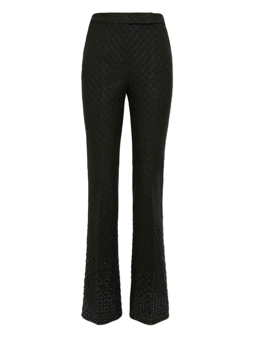 Dorothee Schumacher Degrade Sequin Embellished Flares In Punto Milano In Black