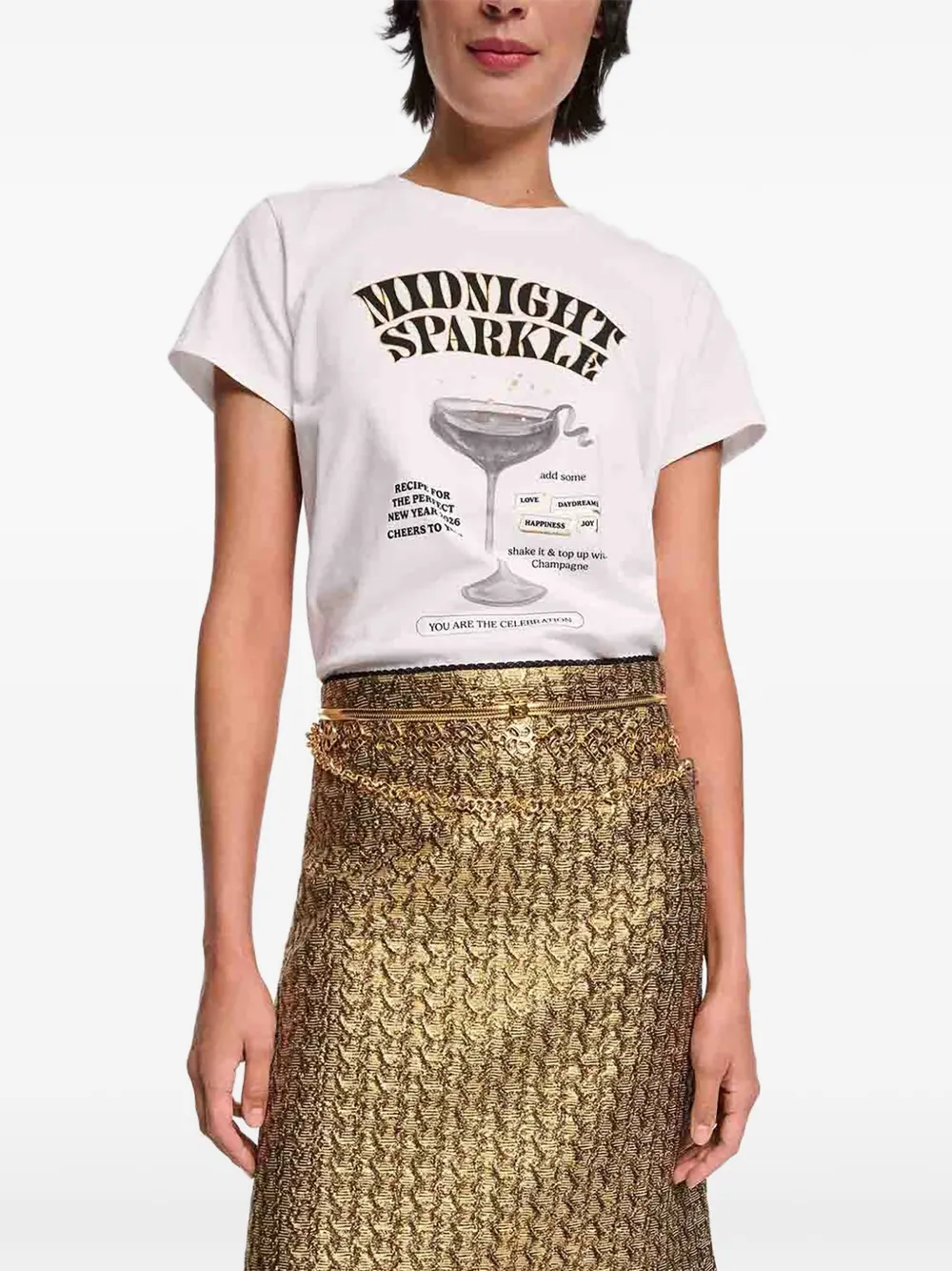 Dorothee Schumacher Midnight Sparkle Printed Short-sleeve T-shirt In White