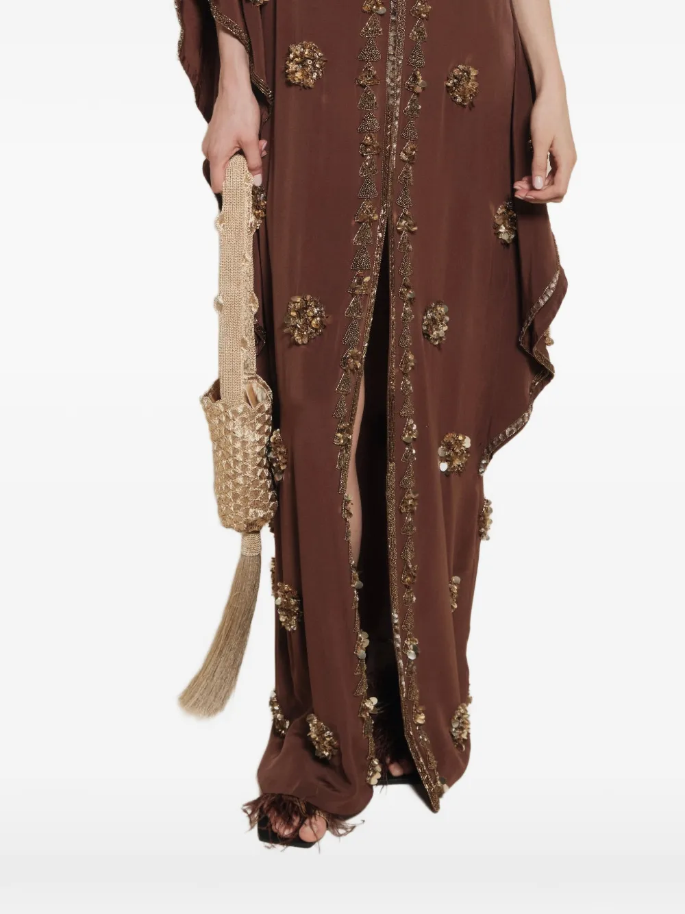 Johanna Ortiz Fate's Bouquet Tassel Mini Bag In Gold