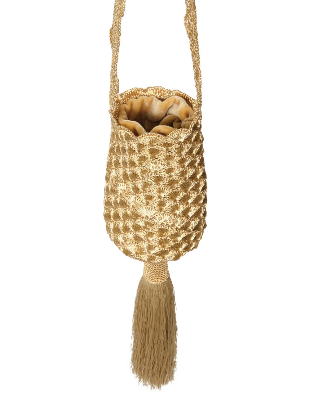 Johanna Ortiz Fate's Bouquet Tassel Mini Bag In Gold