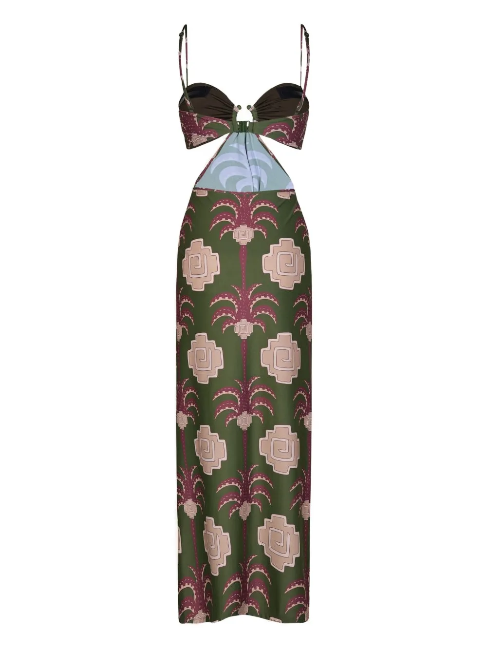 Johanna Ortiz Jungle Geometry cutout printed dress - Groen