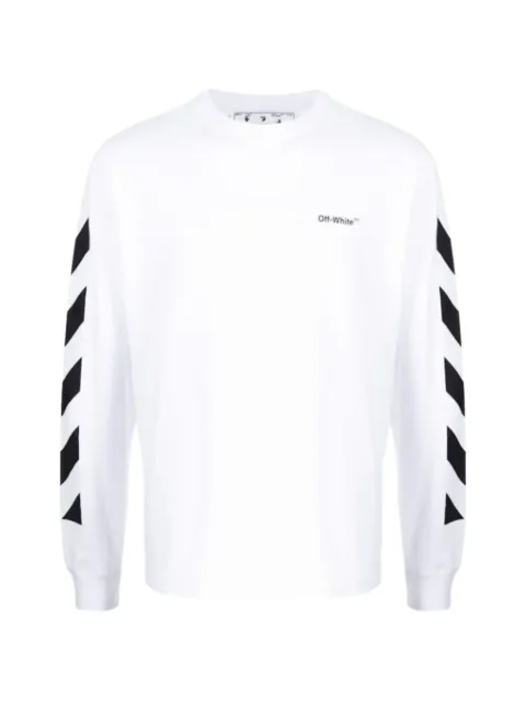 Off-White playera manga larga con motivo diagonal