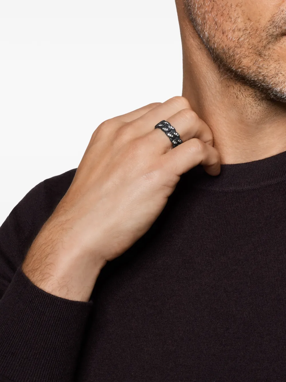 David Yurman titanium curb-chain diamond ring | Image 2