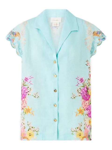 Camilla button floral blouse