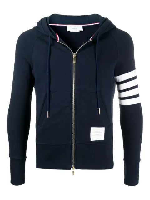 Thom Browne stripe-detailed zip-fastening hoodie