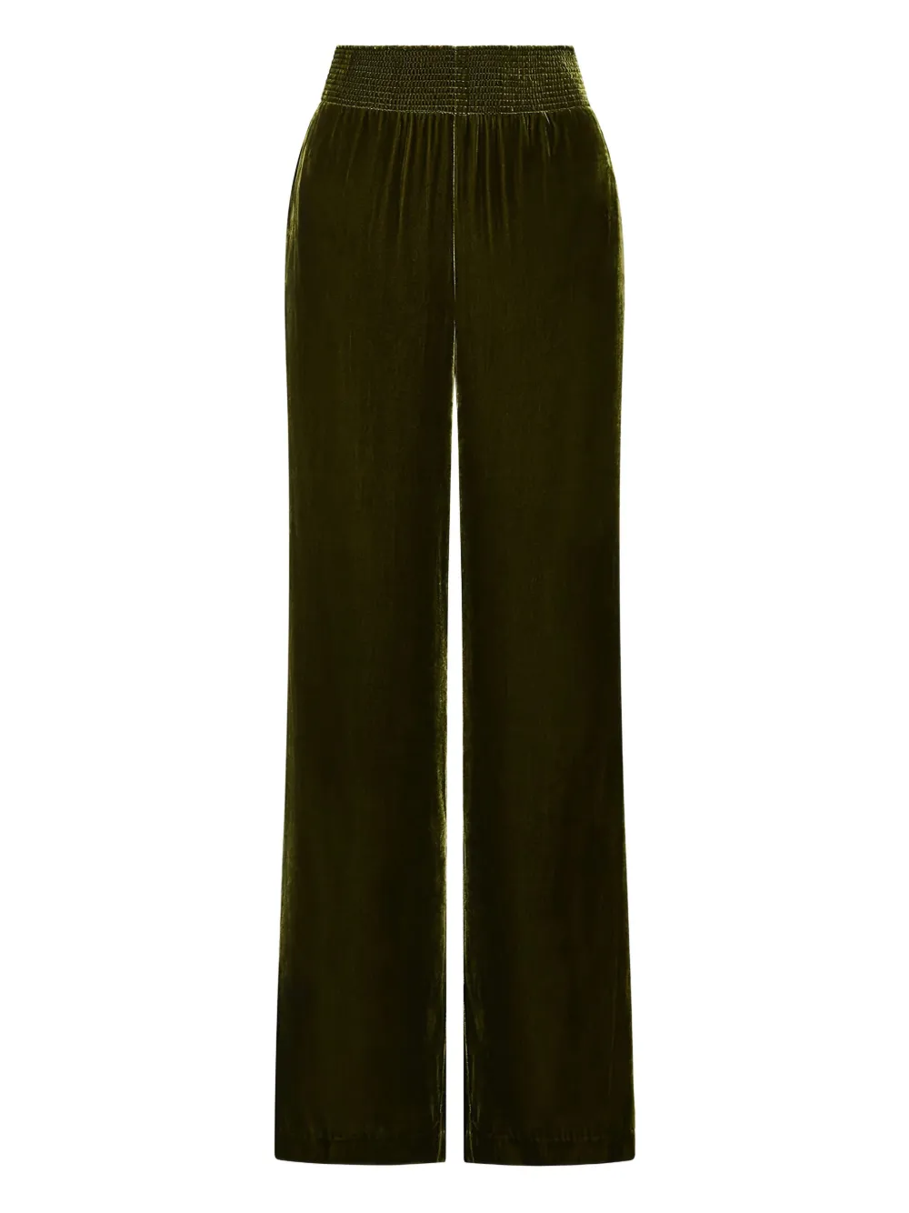 MALIPARMI shirred velvet trousers - Verde