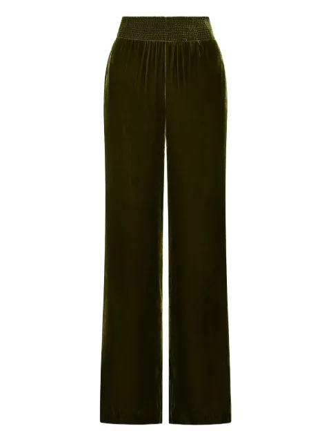 MALIPARMI shirred velvet trousers
