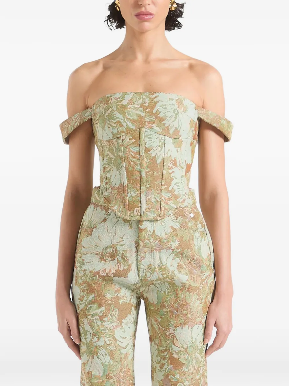 Manière De Voir Bonnie top met jacquard Groen