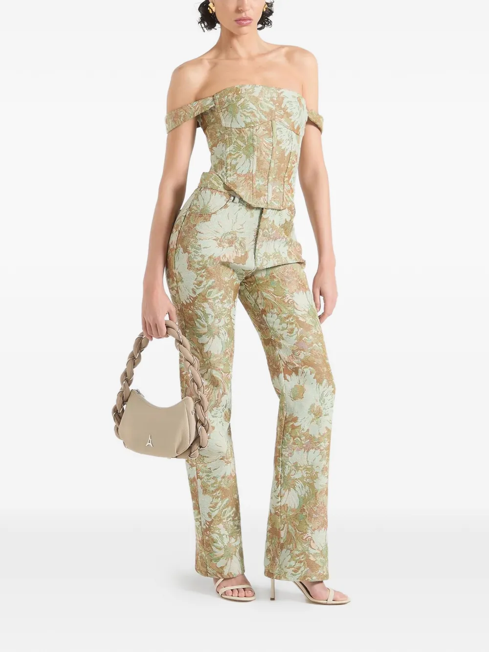 Manière De Voir Bonnie jacquard top - Groen