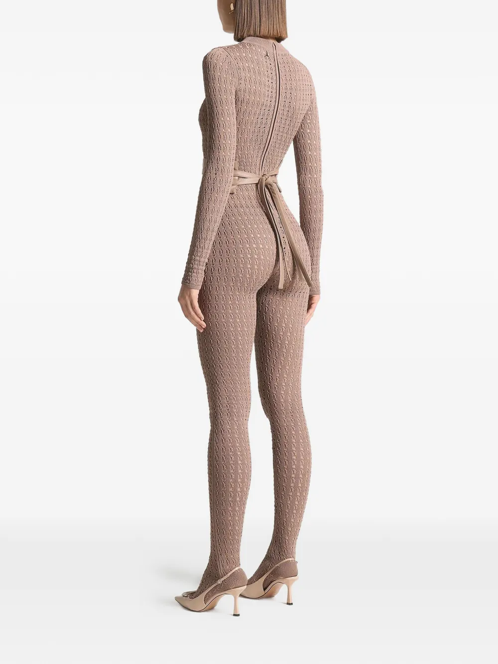 Manière De Voir Chantal detachable-belt jumpsuit Beige