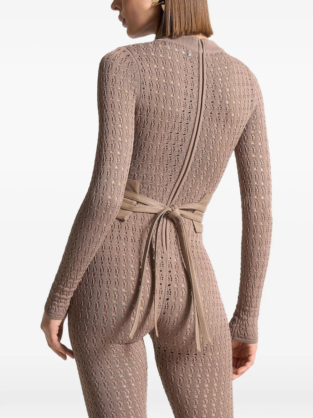 Manière De Voir Chantal detachable-belt jumpsuit Beige