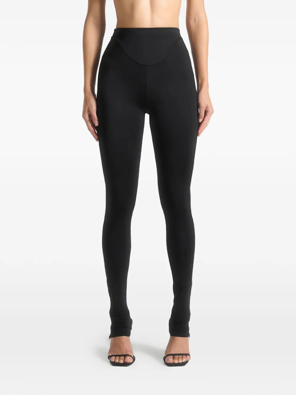Manière De Voir Chloe Dipped-waistband Leggings In Black