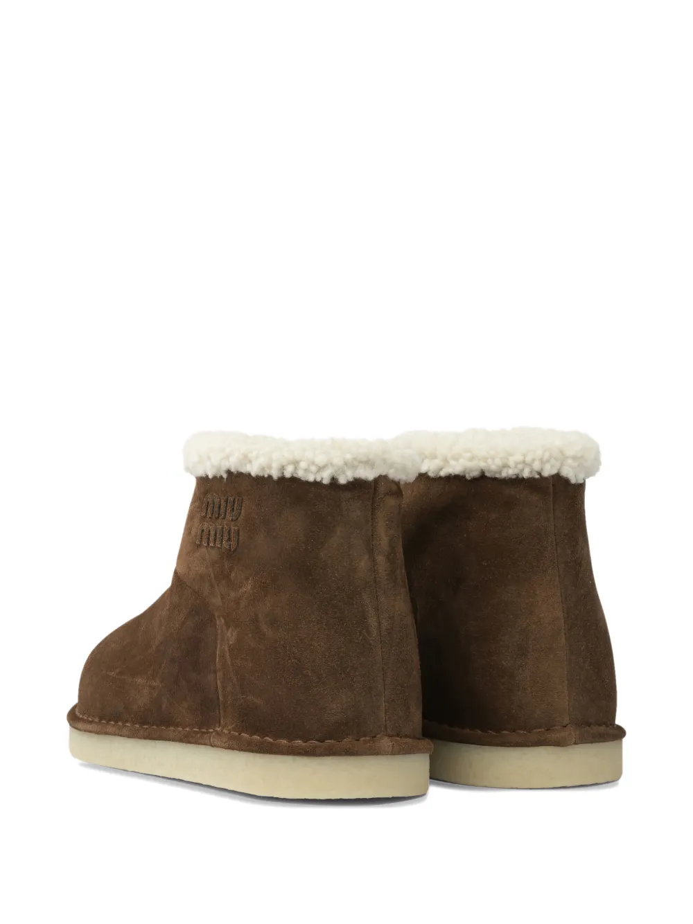 Miu logo-detail shearling boots Bruin