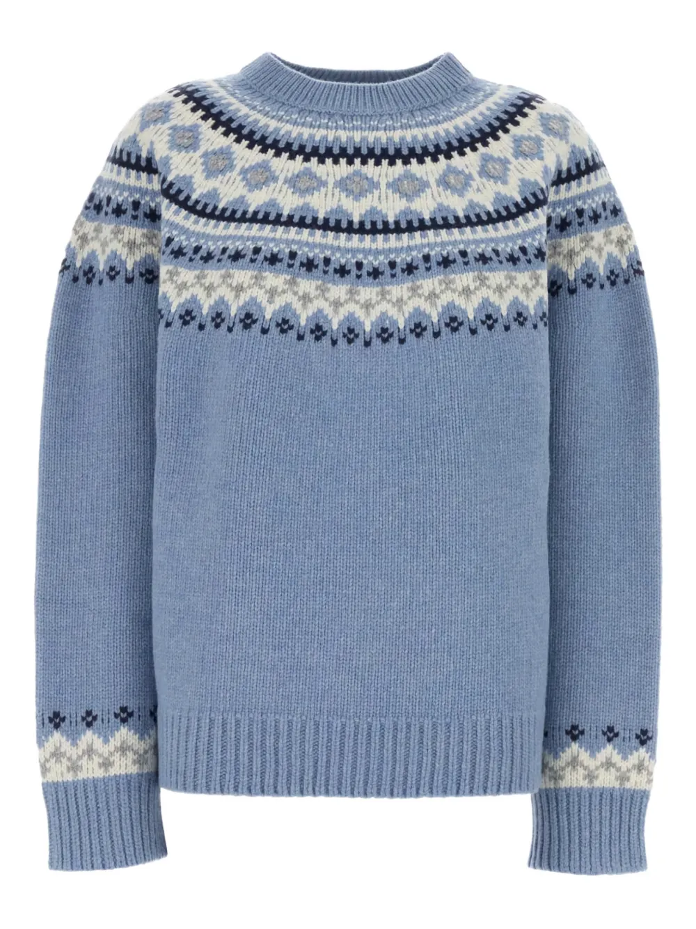 Miu Miu fair-isle patterned wool sweater | Blue | Image 1