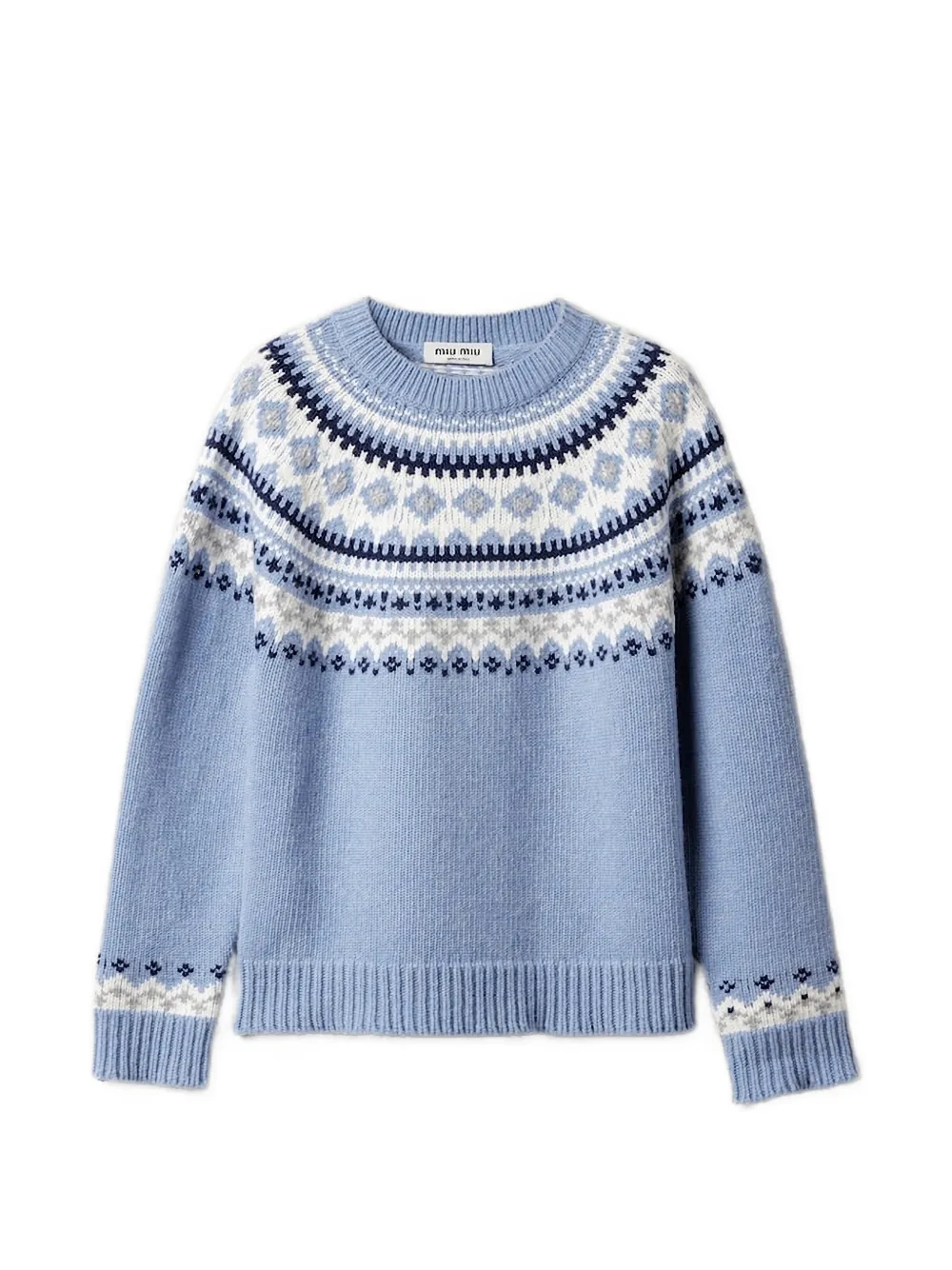 Miu Miu patterned wool sweater - Blau