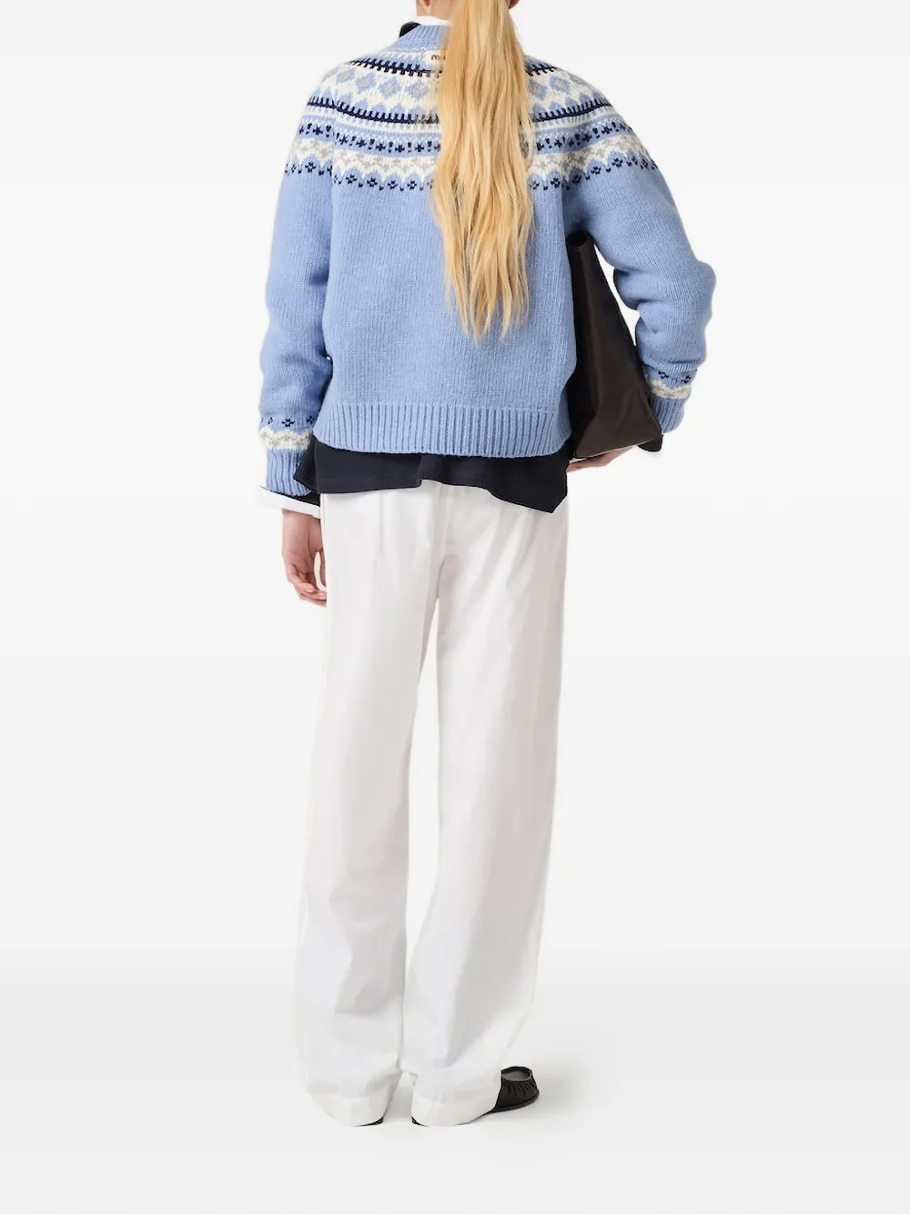 Miu Fair-Isle wollen trui met patroon Blauw