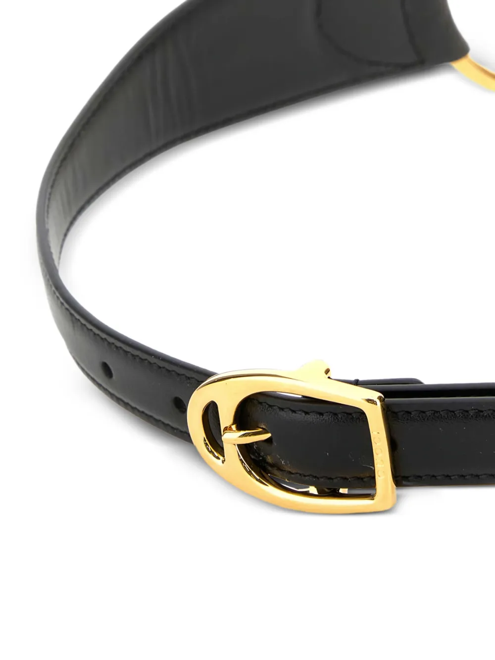 Gucci Leren riem met horsebit detail Goud
