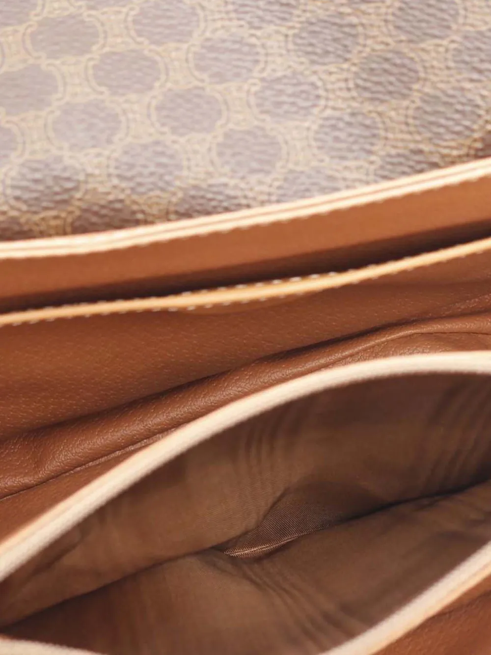 Pre-owned Celine 20th Century Macadam Coated Canvas Crossbody Bag In Brown