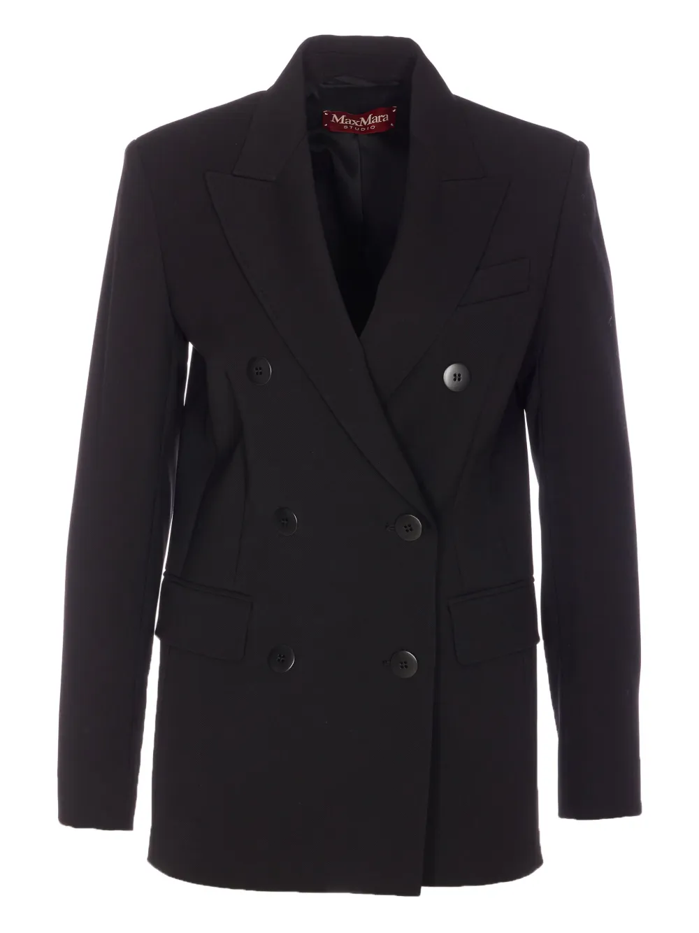 Max Mara Double-breasted Vadere Jacket In Black