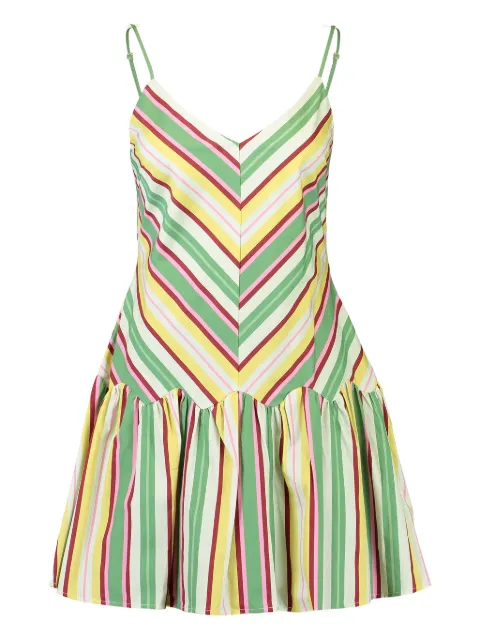 Aston Studio Agatha striped ruffled mini dress