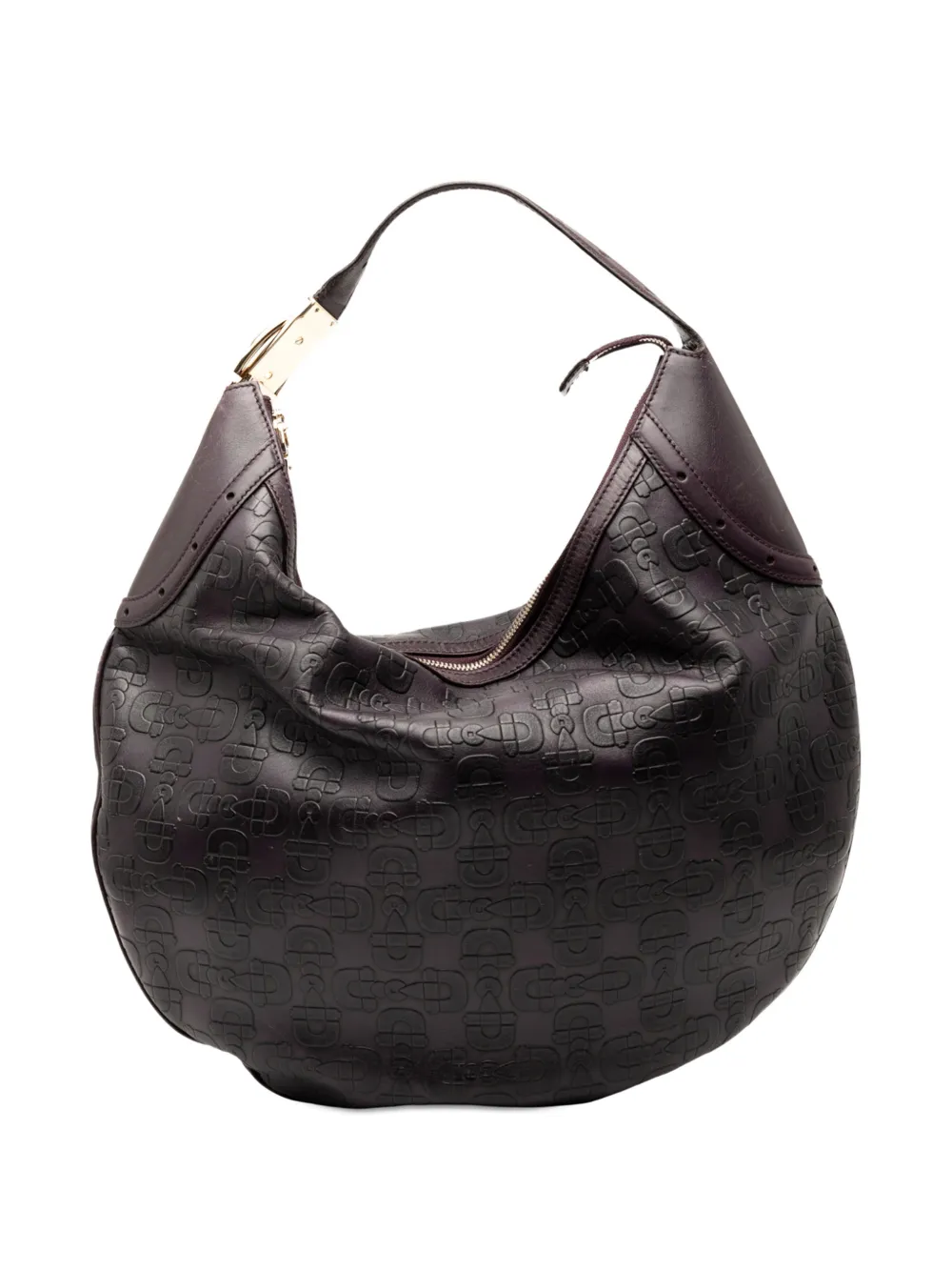 Gucci Pre-Owned 2000-2015 Embossed Leather Horsebit Glam hobo bag | Purple | Image 1