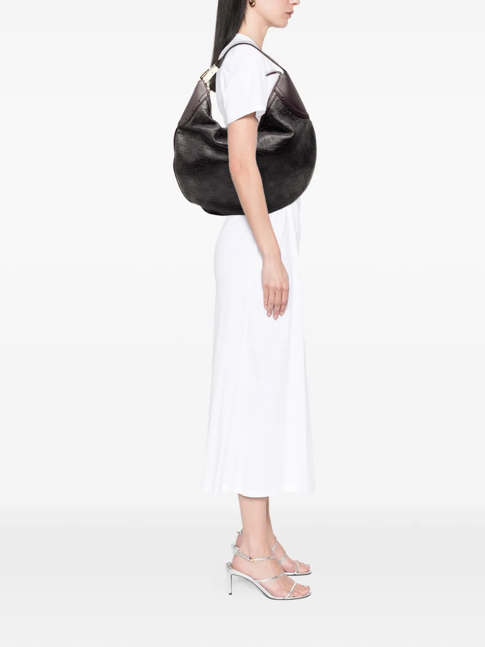 Gucci Pre-Owned 2000-2015 Embossed Leather Horsebit Glam hobo bag | Pre-Owned | Image 2