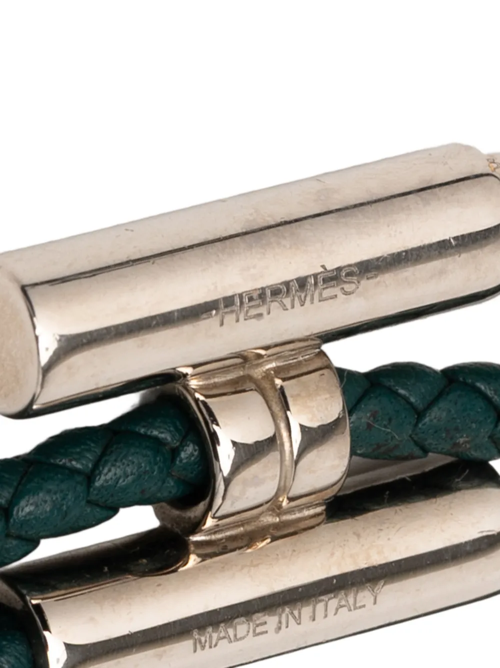 HERMES Pre-owned 2018-2023 Swift Tournis Tresse Bracelet Costume Bracelet In Green