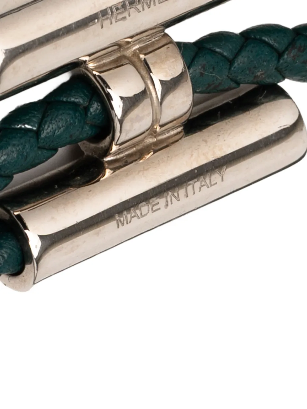 HERMES Pre-owned 2018-2023 Swift Tournis Tresse Bracelet Costume Bracelet In Green