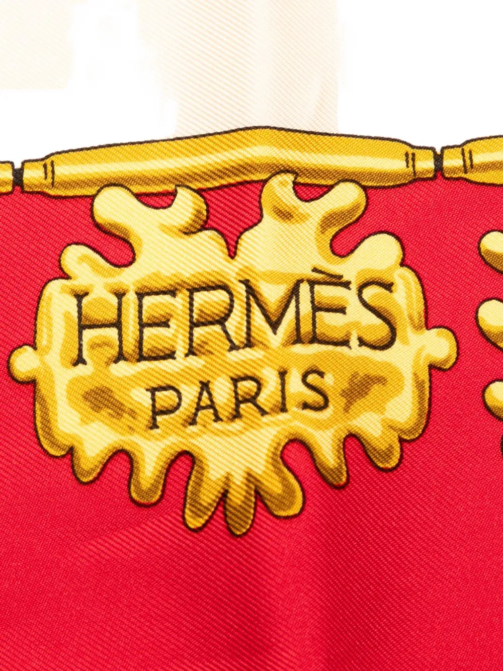 HERMES Pre-owned 2010-2025 Les Cavaliers D Or Silk Scarf 90 Scarves In Red